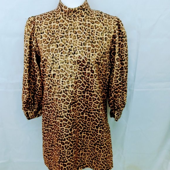 ZARA Dress Metallic Leopard Unique - Picture 1 of 5